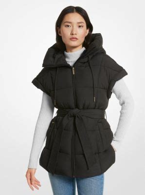 daunenweste mit fellkapuze michael kors|Michael Kors winter jacket women.